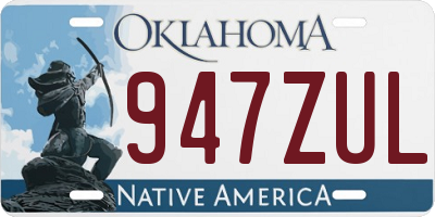 OK license plate 947ZUL