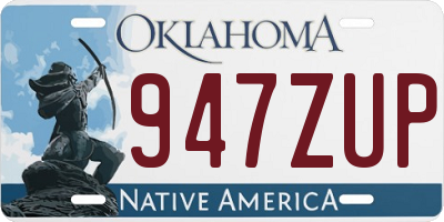 OK license plate 947ZUP