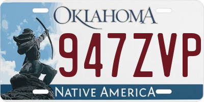 OK license plate 947ZVP