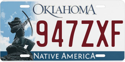 OK license plate 947ZXF