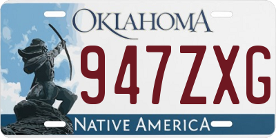 OK license plate 947ZXG
