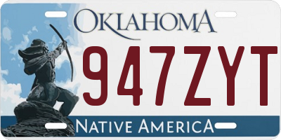 OK license plate 947ZYT