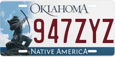 OK license plate 947ZYZ