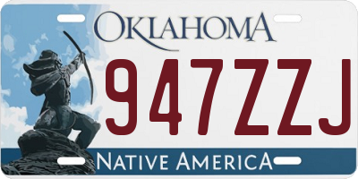 OK license plate 947ZZJ