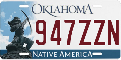 OK license plate 947ZZN