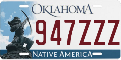 OK license plate 947ZZZ