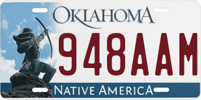OK license plate 948AAM