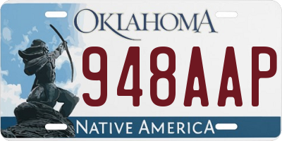 OK license plate 948AAP