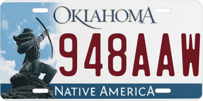 OK license plate 948AAW