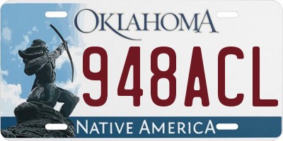 OK license plate 948ACL