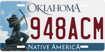 OK license plate 948ACM