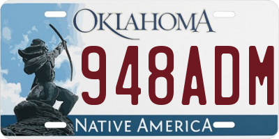 OK license plate 948ADM