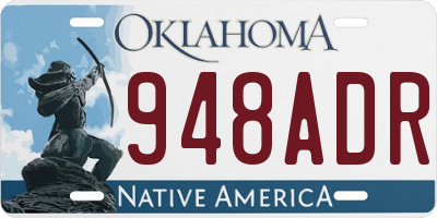 OK license plate 948ADR