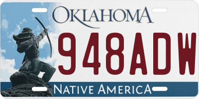OK license plate 948ADW