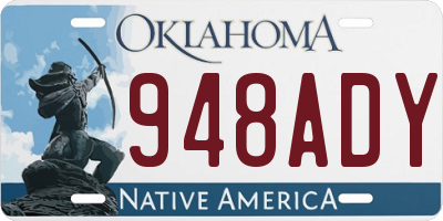 OK license plate 948ADY