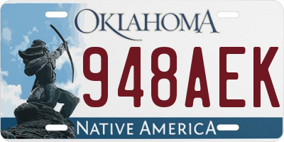 OK license plate 948AEK