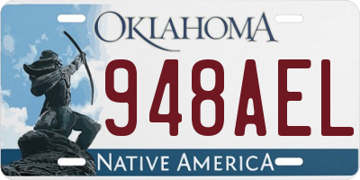 OK license plate 948AEL