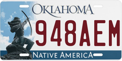 OK license plate 948AEM