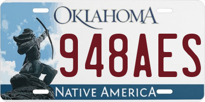 OK license plate 948AES
