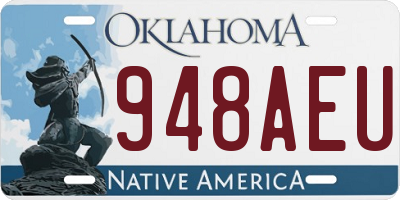 OK license plate 948AEU