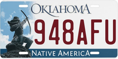 OK license plate 948AFU
