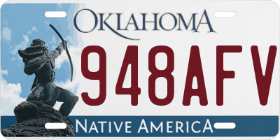 OK license plate 948AFV