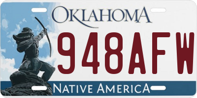 OK license plate 948AFW