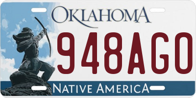 OK license plate 948AGO