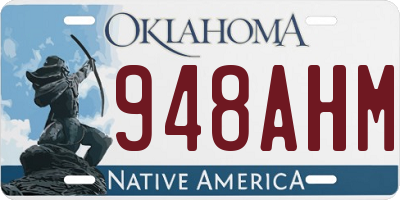 OK license plate 948AHM