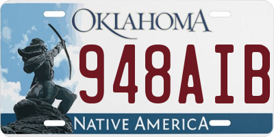 OK license plate 948AIB