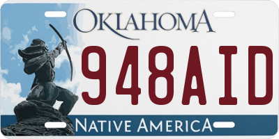 OK license plate 948AID