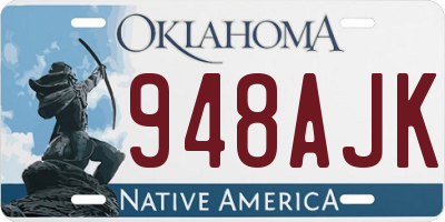 OK license plate 948AJK