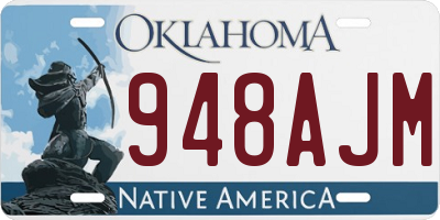 OK license plate 948AJM