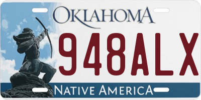 OK license plate 948ALX