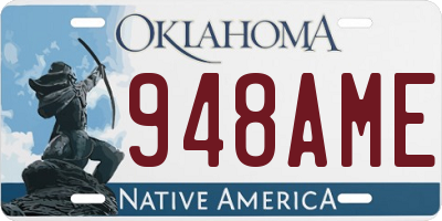 OK license plate 948AME