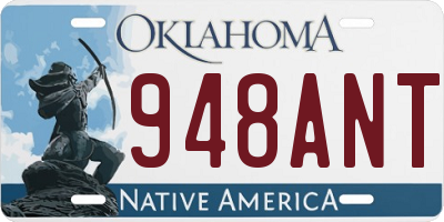OK license plate 948ANT