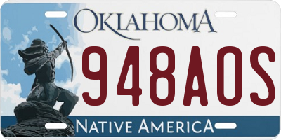 OK license plate 948AOS