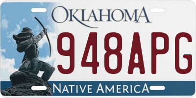 OK license plate 948APG