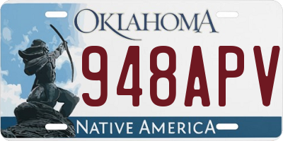 OK license plate 948APV