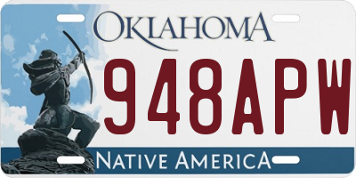 OK license plate 948APW
