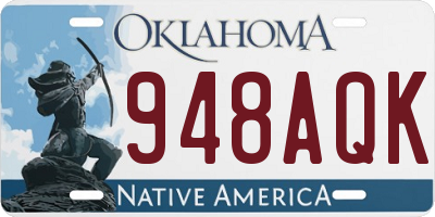 OK license plate 948AQK