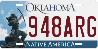 OK license plate 948ARG