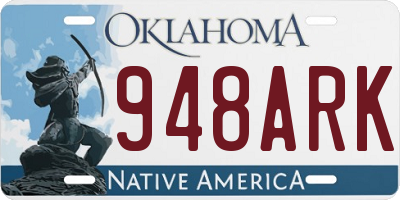 OK license plate 948ARK