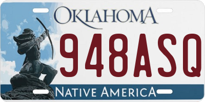 OK license plate 948ASQ