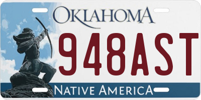 OK license plate 948AST