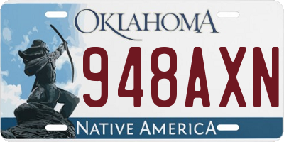 OK license plate 948AXN