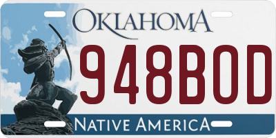 OK license plate 948BOD