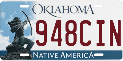 OK license plate 948CIN