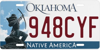 OK license plate 948CYF