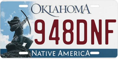 OK license plate 948DNF